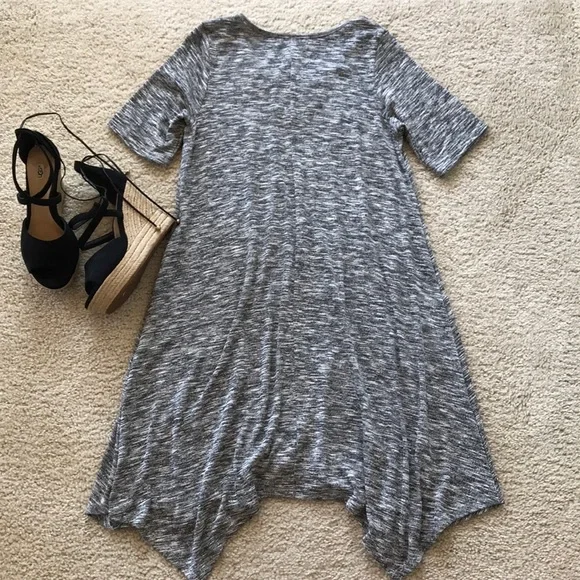 Marbled Grey Handkerchief Hem Tunic Dress - Picture 5 of 5